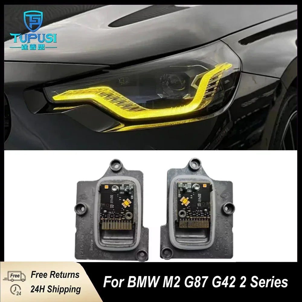 CSL Lemon Yellow DRL Daylight LED Chips For 2022 2023 2024 BMW 2 Series G87 G42 M2 M240I Refit Angel Eyes Daytime Running Light